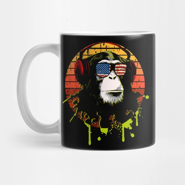 American Monkey DJ by sticker happy